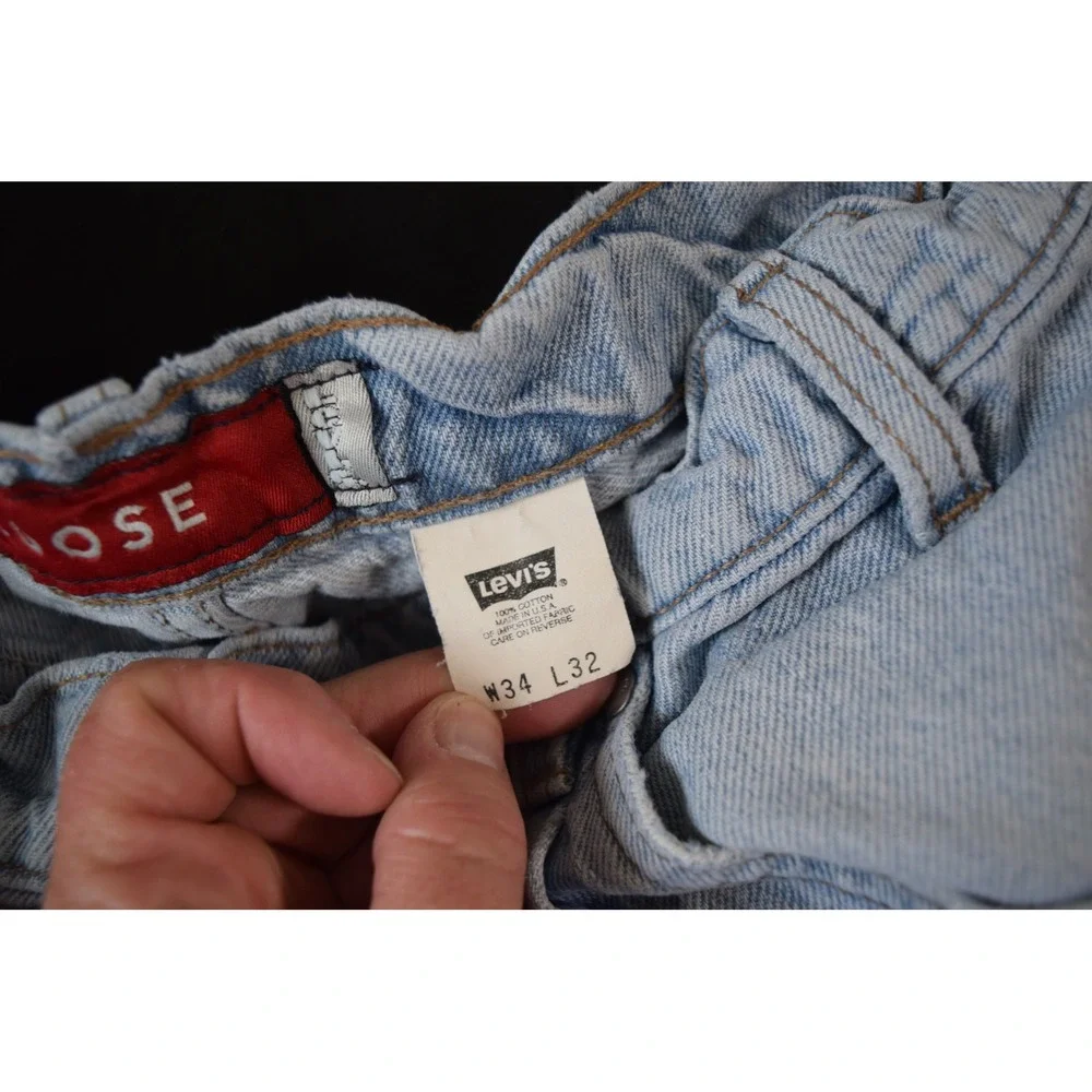 Levis SilverTab Loose Jeans 34x32 Light Wash Baggy 90s Vintage Mens Denim USA